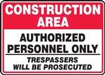 Construction Area Sign - Safety