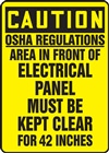 Caution Sign - Area In Front Of This Electrical Panel