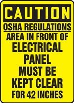 Caution Sign - Area In Front Of This Electrical Panel
