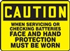 Caution Sign - When Servicing Or Checking Batteries