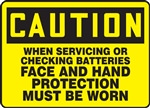 Caution Sign - When Servicing Or Checking Batteries