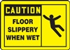 Caution Sign with Graphic - Floor Slippery When Wet