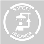 Adhesive Floor Stencil - Safety Shower