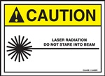 Caution Sign - Laser Radiation With Symbol