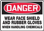 Danger Sign - Wear Face Shield