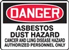 Danger Sign - Asbestos Dust Hazard