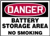 Danger Sign - Battery Storage Area No Smoking