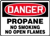 Danger Sign - Propane No Smoking No Open Flames