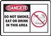 Danger Sign - Do Not Smoke, Eat Or Drink In This Area