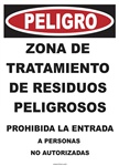 Danger Sign - Hazardous Waste Treatment Area (Spanish)