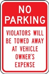 Safety Sign - No Parking Violators Will Be Towed