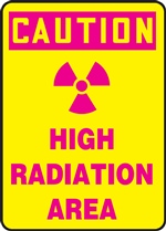 Caution Sign - High Radiation Area With Graphic