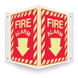 Safety Sign - Fire Alarm (Glow In The Dark) Projecting