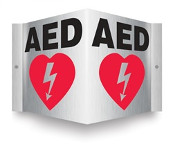 AED (Brushed Aluminum) Projecting Sign