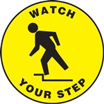 Adhesive Circle Floor Sign - Watch Your Step