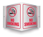 Safety Sign - No Smoking (Brushed Aluminum) Projecting