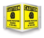 Caution Sign - Hearing Protection Projecting Sign