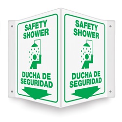 Safety Shower (Bilingual) Projecting Sign