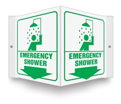Safety Sign - Emergency Shower Projecting