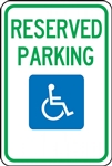 Reserved Handicapped Parking Sign