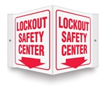 Safety Sign - Lockout Safety Center Projecting