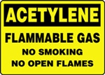 Flammable Label - Acetylene No Smoking