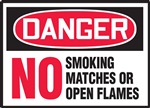 Danger Sign - No Smoking Matches Or Open Flames
