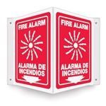 Safety Sign - Fire Alarm (Bilingual) Projecting