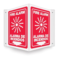 Safety Sign - Fire Alarm (Bilingual) Projecting