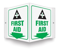 First Aid (White With Graphic) Projecting Sign