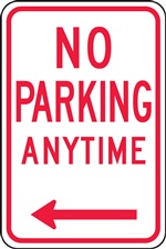 Safety Sign - No Parking Anytime (Left Arrow) | HCL