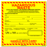 Hazardous Waste (CA/Federal) Containment Label