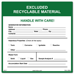 ERM (Excluded Recyclable Material) Label