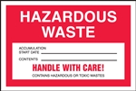 Hazardous Waste Accumulation Label
