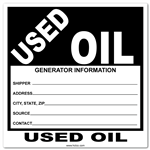 Used Oil Label - Write In