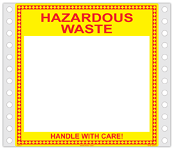 Blank Hazardous Waste Label- Pinfed | HCL