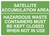 Satellite Accumulation Area Sign