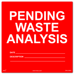 Pending Waste Analysis Label