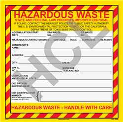 Hazardous Waste Pinfed Vinyl Label