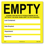 Yellow Empty Waste Container Label