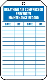 Air Compressor Maintenance Record