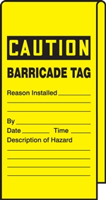 Caution Barricade Stick-On