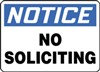Notice Sign - No Soliciting