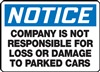 Notice Sign -  Company Is Not Responsible  | HCL