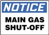 Notice Sign - Main Gas Shut-Off