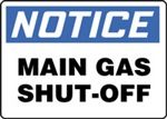 Notice Sign - Main Gas Shut-Off