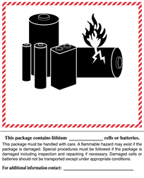 Lithium Battery Mark Label