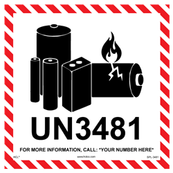 Personalized UN3481 Shipping Label