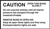 Caution - Open This Bung Slowly Label | HCL