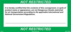 Not Restricted Label